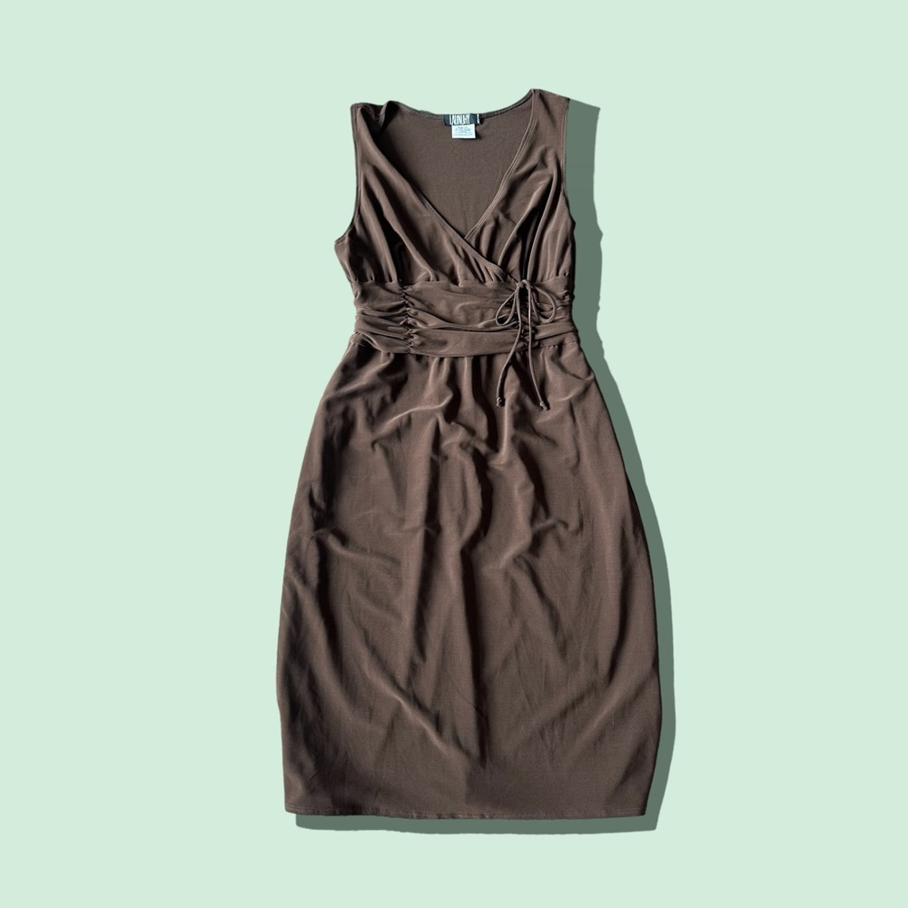 Women’s Laundry Brown Tank Dress Ruched Waist Detail Size 8 Made In The USA